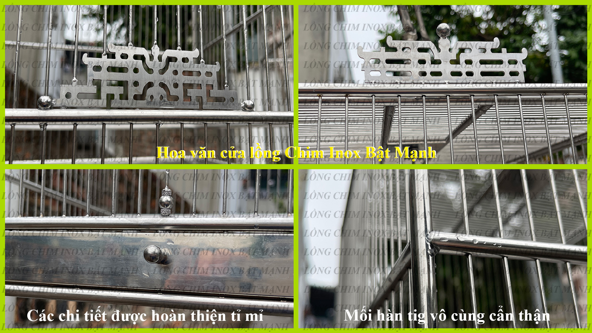 Xu hướng lồng chim chào mào inox 304 hiện nay 8 Chi tiết gia công lồng chim chào mào inox 304 Bật Mạnh