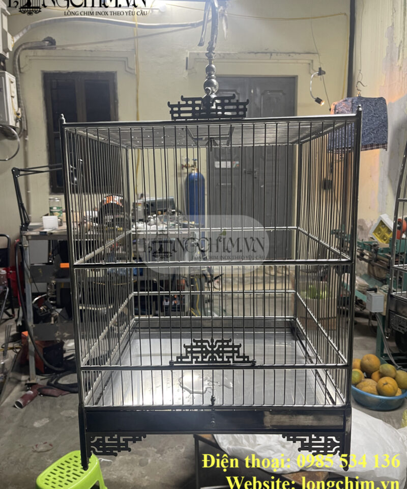 Lồng vuông inox 304 rộng 40 cm – 25 nan – ảnh chi tiết 5
