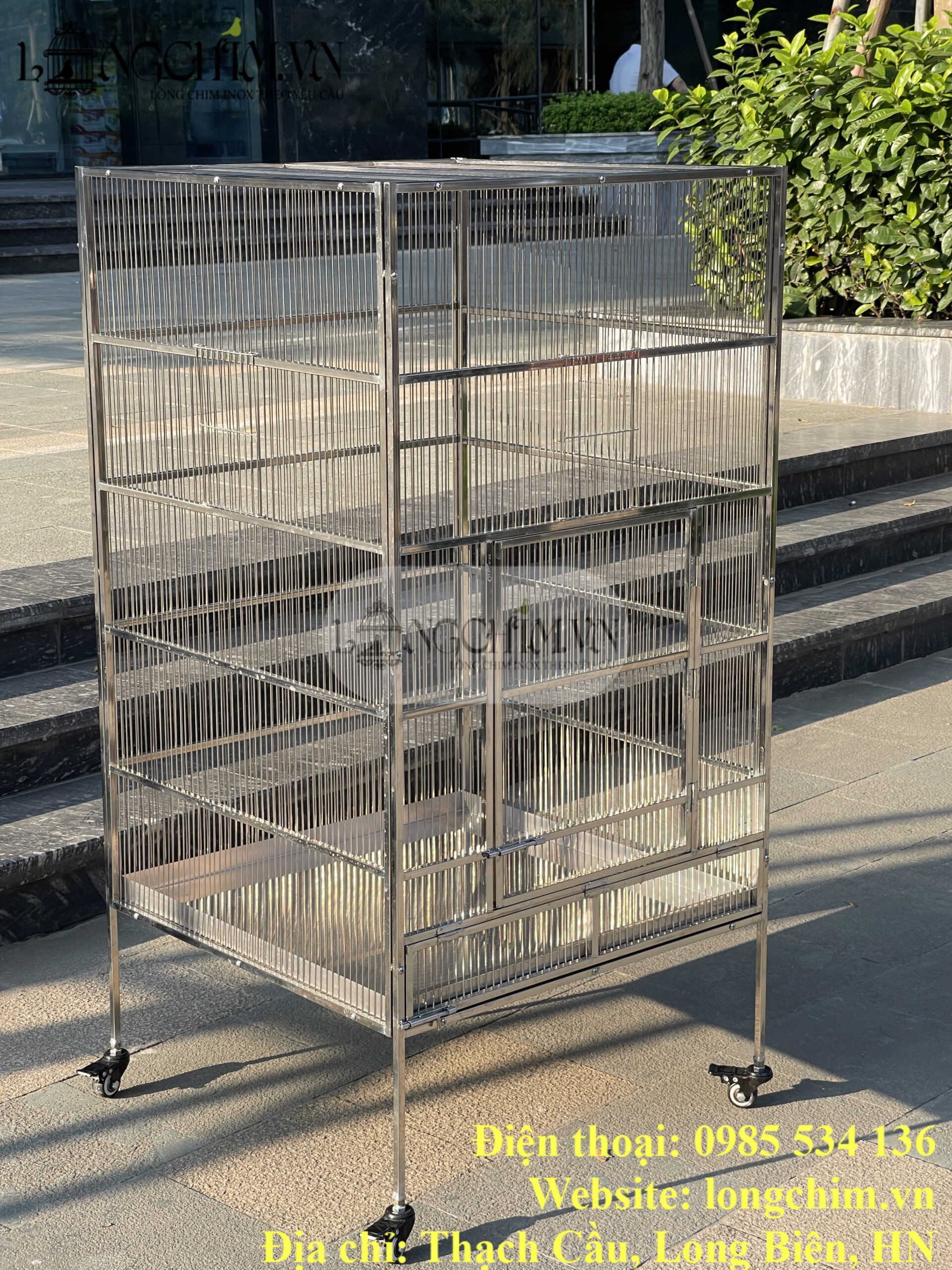 Bàn giao lồng AVI inox lắp ghép 60×60×120 cm 12 Chi tiết khung và cửa lồng AVI inox 304 lắp ghép