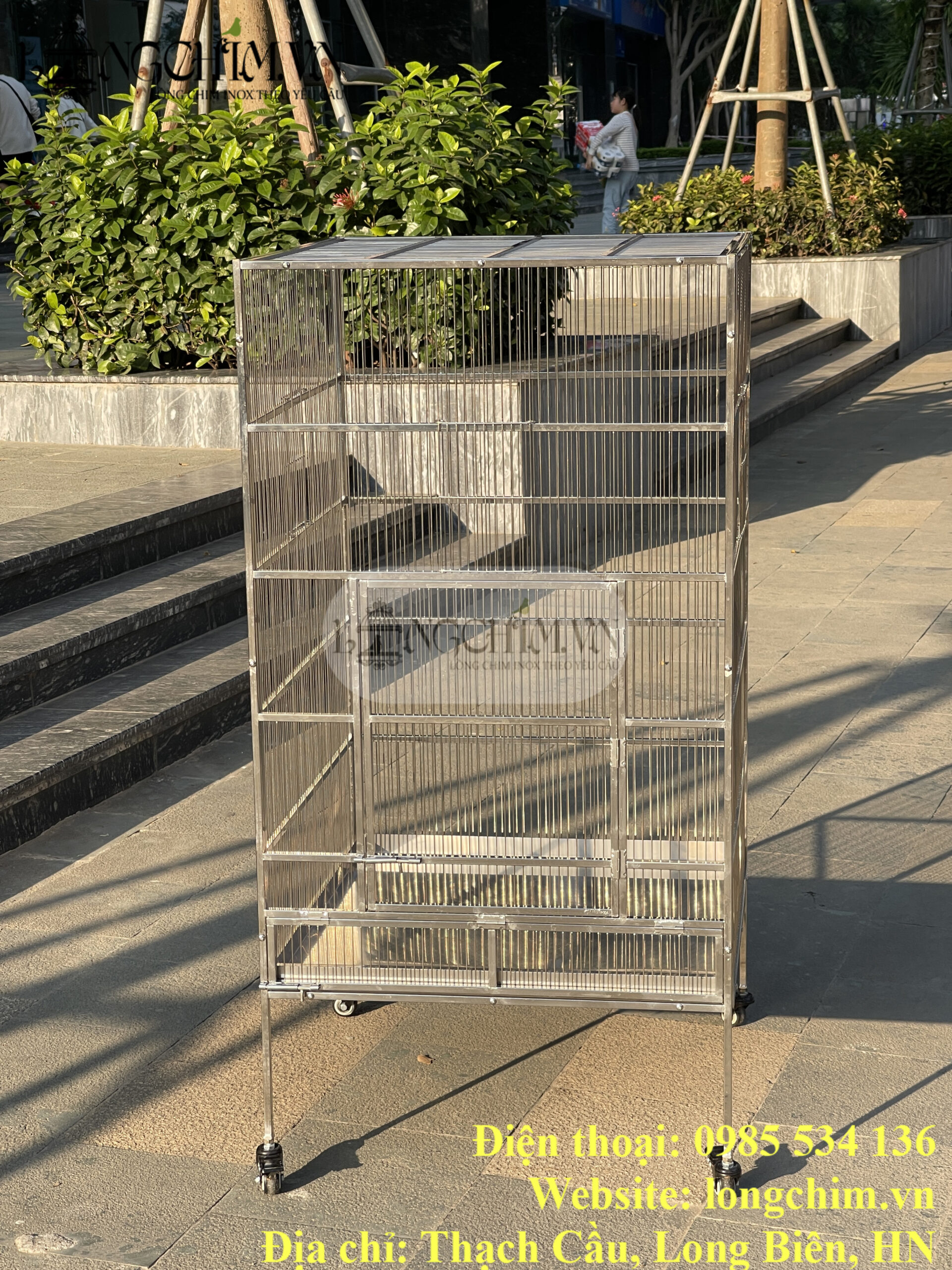 Bàn giao lồng AVI inox lắp ghép 60×60×120 cm 14 Lồng AVI inox 304 60 × 60 × 120 cm nhìn từ phía trước