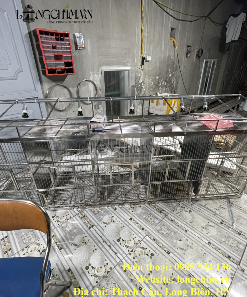 Five-Compartment 304 Stainless Steel Parrot Cage System 14 Five-compartment parrot cage system at the Bật Mạnh workshop