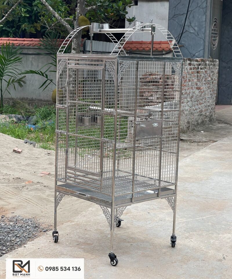 60 × 60 × 150 cm 304 Stainless Steel Parrot Cage 11 60 × 60 × 150 cm stainless steel parrot cage made by Bật Mạnh