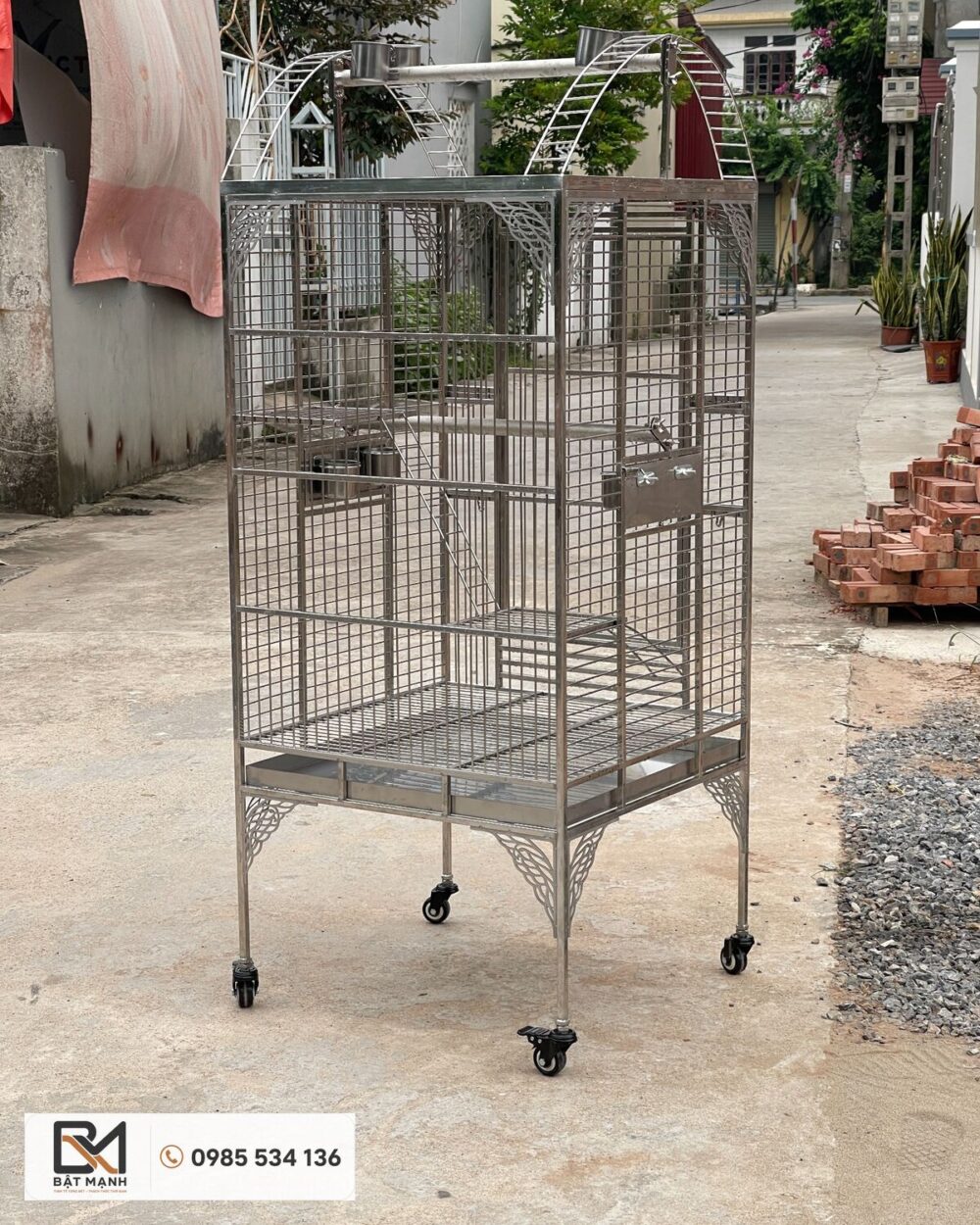 Khung nan lồng vẹt inox 304 phi 3 mm sản xuất tại xưởng