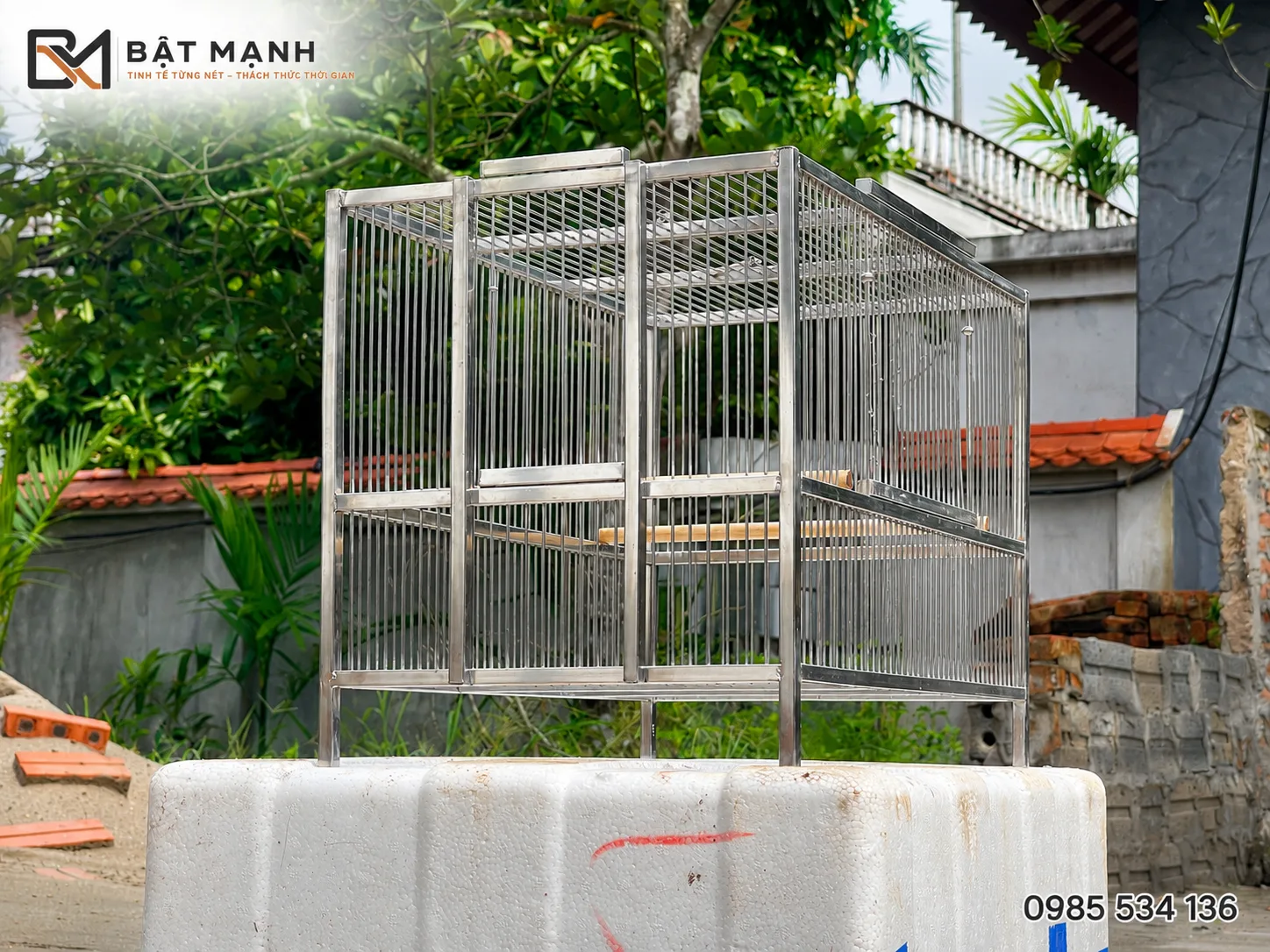 Lồng Lực Cho Khuyên, Hút Mật 50x30x30cm 5 Chi tiết lồng lực inox 304 cho chim Khuyên