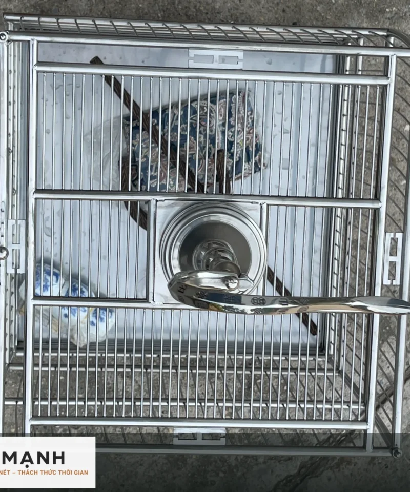 Thai-style 304 stainless steel double-roof bulbul cage detail